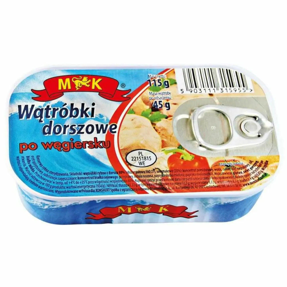 Wątróbki dorszowe po węgiersku MK
