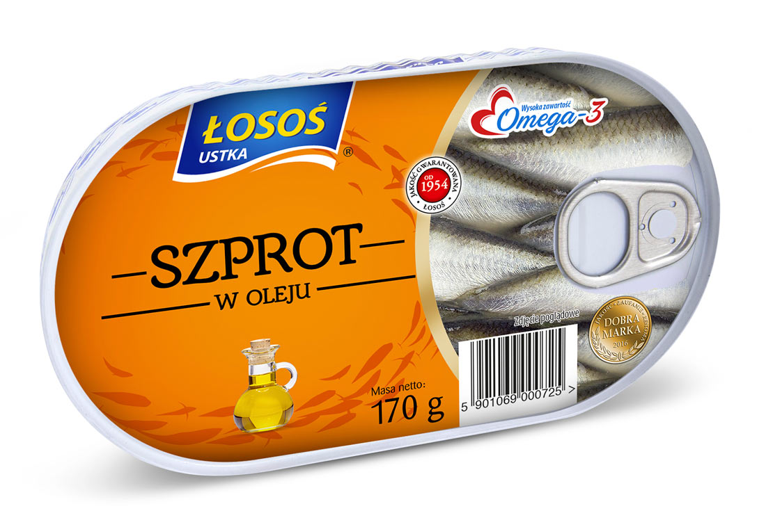 Szproty w oleju Łosoś Ustka
