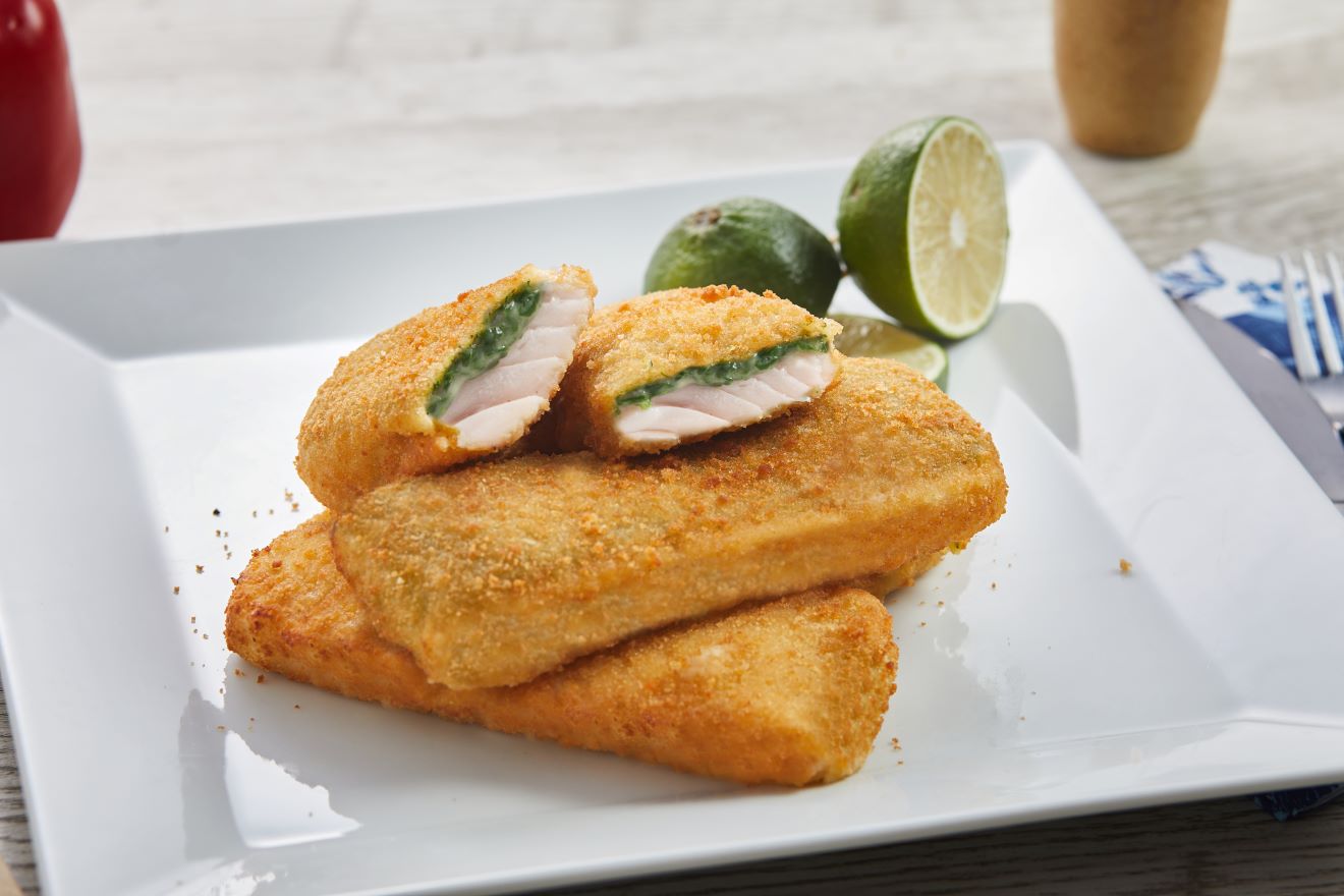 Filety panierowane ze szpinakiem