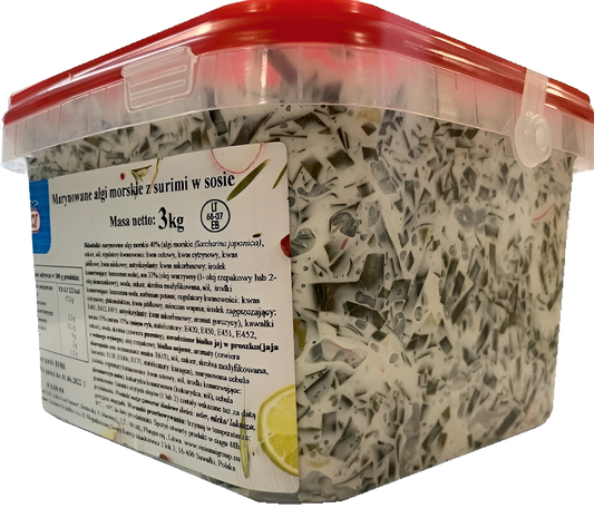 Sałatka z Marynowanymi Algami i Surimi